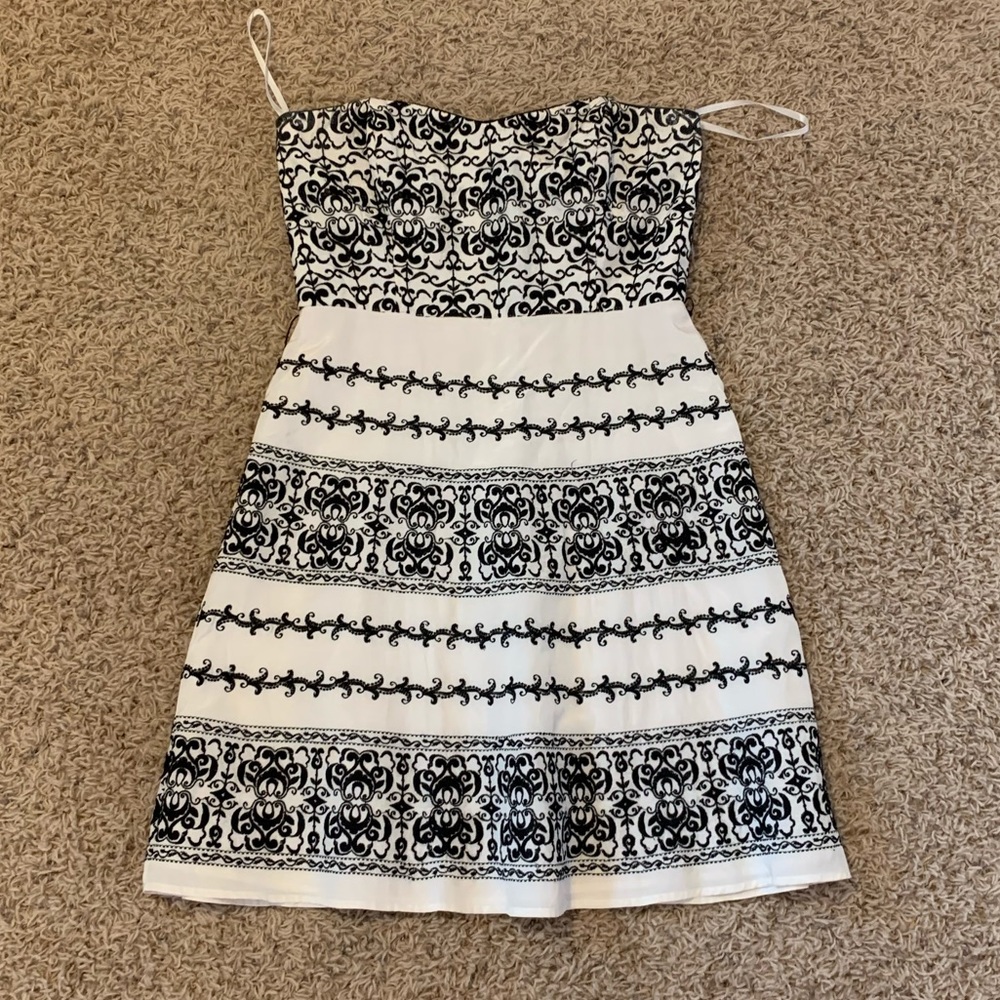 Black and white dress mini dress